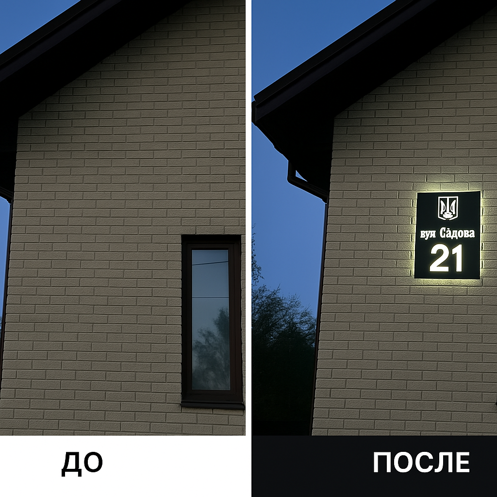 табличка на дом с подсветкой