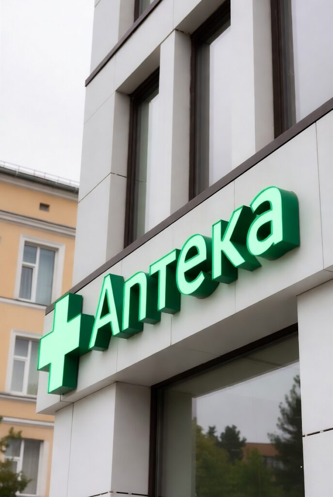 Сучасна аптечна вивіска з LED-підсвічуванням 