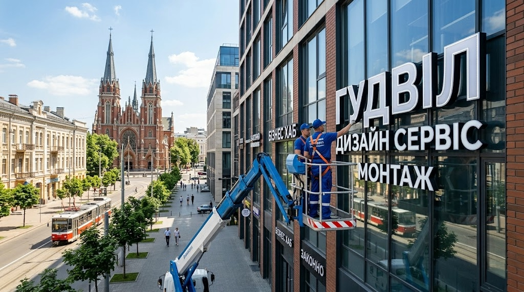 Технічний проект вивіски з печаткою архітектора Гудвіл Дизайн Сервіс
